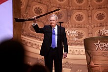 Mitch McConnell is the current U.S. Senate Minority Leader. Mitch McConnell by Gage Skidmore.jpg