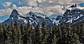 Mount Chephren (left), White Pyramid, Epaulette Mountain (right)