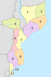 Eyaletin vurgulandığı Mozambik haritası ⓘ