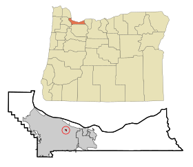 Multnomah County Oregon Incorporated and Unincorporated areas Maywood Park Highlighted.svg