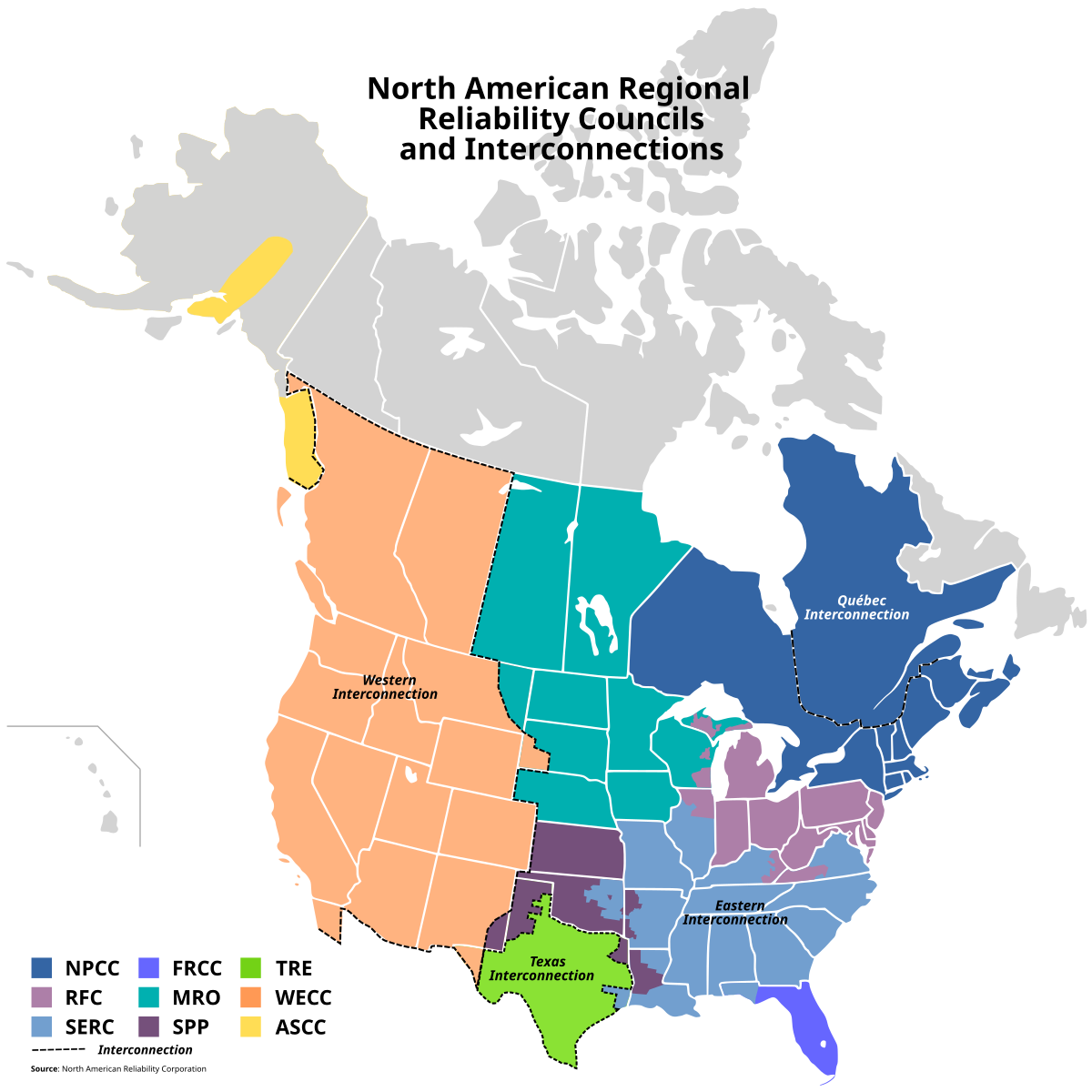 United States Grid Map North American Power Transmission Grid - Wikipedia