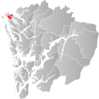 Locator map showing Austrheim within Hordaland