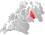 Kåfjord markert med rødt på fylkeskartet