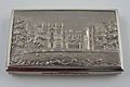 Silver Castle-top snuffbox showing Newstead Abbey c1837