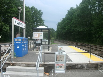 Naugatuck Metro-North Railroad station, located on the Waterbury Branch line