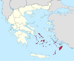 Местоположение Южного Эгейского моря 
