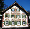 Lüftlmalerei on a house in Oberammergau