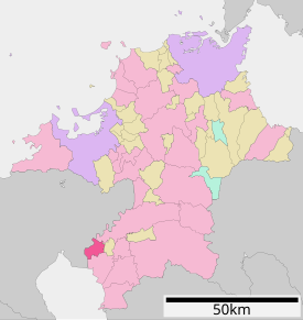 Poziția localității Okawa, Fukuoka