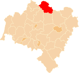 Powiat górowski (rödmarkerat) i Nedre Schlesiens vojvodskap.