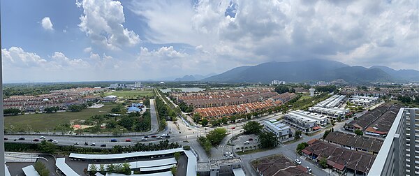 Panorama view of Kampar with UTAR can be seen in the distance