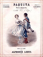 Frontispice d'une réduction pour piano de la Valse favorite issue de la version originale de Deldevez. Londres, 1847