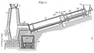 Image from Jones's patent 890234, showing furnace design. Patent890234 Image.jpg