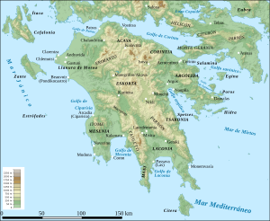 Peloponnese Middle Ages map-es.svg