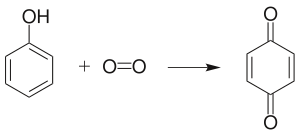 苯酚被氧气氧化为苯醌。