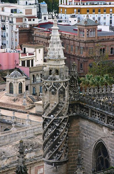 File:Pinacle of the Cathedral of Seville from the Giralda.JPG