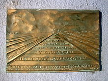 Plaque commemorating the expulsion of 50,000 Polish citizens of Gdynia during the German "aktion Gotenhafen" in World War II Plaque commemorating the expulsion of Gdynia citizens during the German war occupation.jpg