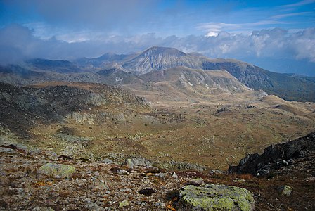 The slopes of the mountain Jablanica seen from the peak Crn Kamen (2,258 m), Macedonia