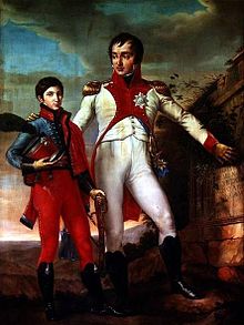 Louis Bonaparte with his second son, Napoleon Louis Bonaparte, painted by Jean-Baptiste Wicar Portrait of Louis Bonapart.jpg