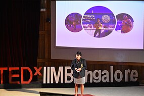 Pragnya Mohan speaking at the 2019 TEDx IIM Bangalore Pragnya Mohan IIMB TEDx.jpg