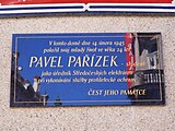 Praha - Nové Město, Resslova 4, pamětní deska Pavla Pařízka