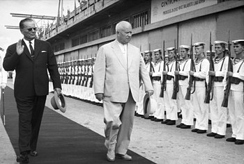 Predsednik JugoslavijeTito in sovjetski premier Hruščov v Kopru 1963
