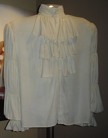 The Seinfeld "puffy shirt", worn by Jerry Seinfeld, is an example of a poet shirt blouse.