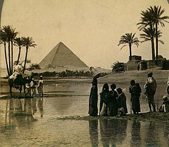 Great Pyramid of Giza from a 19th century ster...