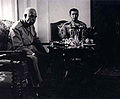 رضاشاه و محمدرضا پهلوی در سپتامبر ۱۹۴۱، درست پیش از استعفای رضاشاه