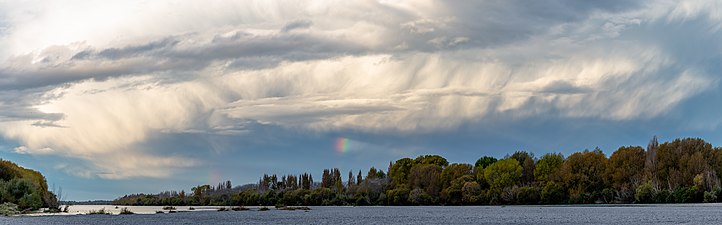 Rainbow over Waimakariri River, New Zealand