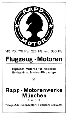Rapp Motorenwerke Bmw 1913 German Military Aviation Company Vintage Logo T  Shirt 