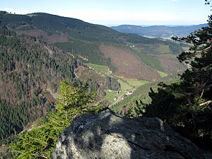 View from the Gällfelsen to the Rappeneck (left)