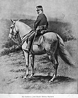 Première photographie instantanée prise au Guatemala, œuvre de Valdeavellano le 28 juin 1896. Elle montre le Président en exercice, le Général José María Reyna Barrios, pendant des exercices militaires dans le Campo de Marte.