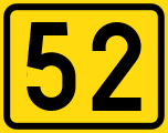 Finnish Road number 52 sign in SVG format.