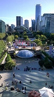Robson Square Civic centre and plaza in Vancouver, British Columbia, Canada