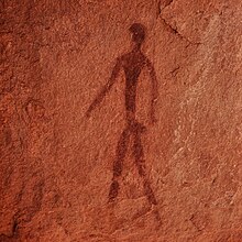 Rock painting of a man in Twyfelfontein valley Rock painting in Twyfelfontein3.jpg