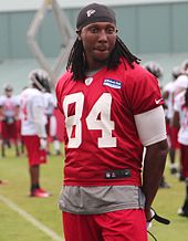 Receiver Roddy White, taken 27th overall, was a four-time Pro Bowler and holds many Atlanta Falcons receiving records. Roddy White 2013.jpg