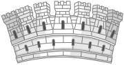 Thumbnail for File:Romanian Mural Crown - Capital.svg