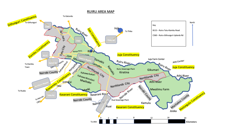 Ruiru Constituency Area, 2022 Ruiru Area Map.png