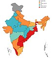 Ruling Parties in States and UT's of India as of December 2019