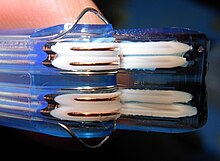 Cross section of a SATA 3.0 cable, showing the dual twinax conductors for the differential pairs. SATA3-TwinAxCable.jpg