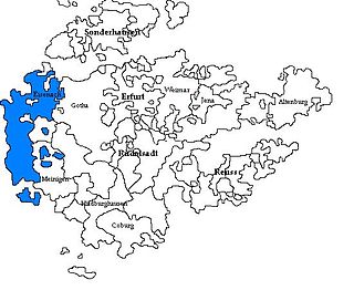 Саксен-Эйзенах на карте Тюрингии