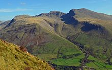 The Scafell massif, the highest ground in England, seen over Wasdale. Scafell massif.jpg