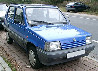 The SEAT Panda was a badge-engineered Fiat Panda produced by SEAT from 1980 to 1986, in the company's Landaben plant in the Spanish city of Pamplona and also in the Zona Franca plant in Barcelona. After the break in the partnership between SEAT and Fiat, the former's model was restyled and renamed SEAT Marbella. It received a slight restyling in 1983, with a new grille and other slight differences.