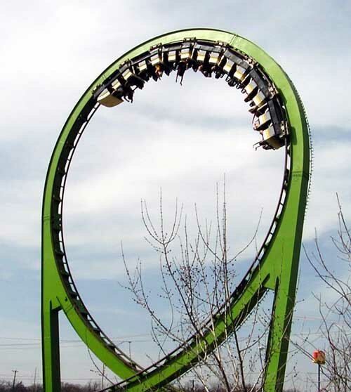 'Shockwave', Schwarzkopf's first double loop roller coaster.