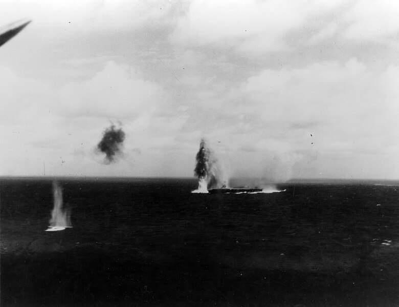 File:Shokaku under attack 8 May 1942.jpg