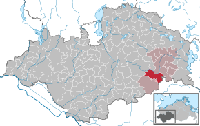 Poziția Siggelkow pe harta districtului Ludwigslust-Parchim