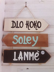 Signs in creole in Martinique - Dlo Koko, Soley, Lanmè.jpg