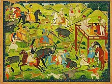 A group of Sikhs hunting (unknown Pahari artist, 18th century) Sikh Hunting.jpg