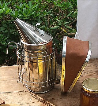 <span class="mw-page-title-main">Bee smoker</span> Device which produces smoke; used in beekeeping