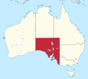 Location map of South Australia.